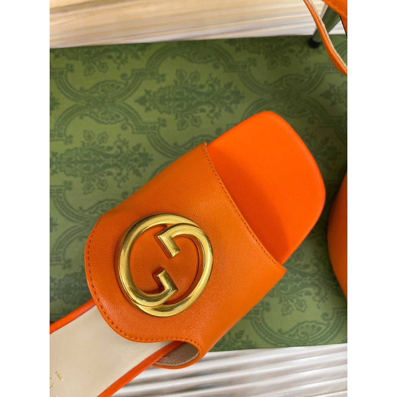 G*u*i blondie series high-heeled sandals orange