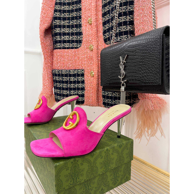 G*u*i blondie 70mm interlocking g mules hot pink