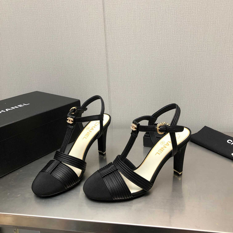 Ch*el lambskin & grosgrain all black