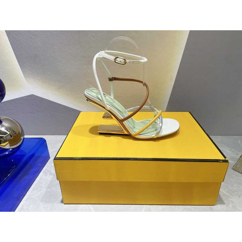 F**di first heel sandals lambskin white