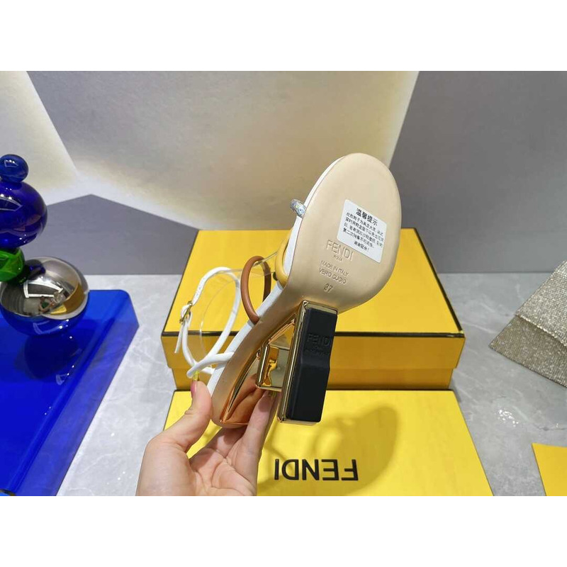 F**di first heel sandals lambskin white