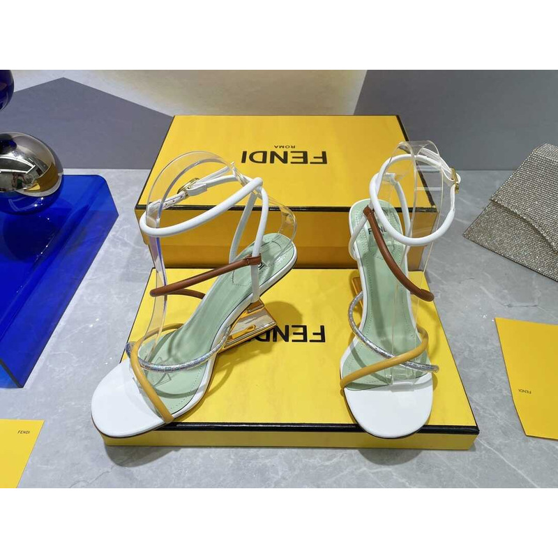 F**di first heel sandals lambskin white