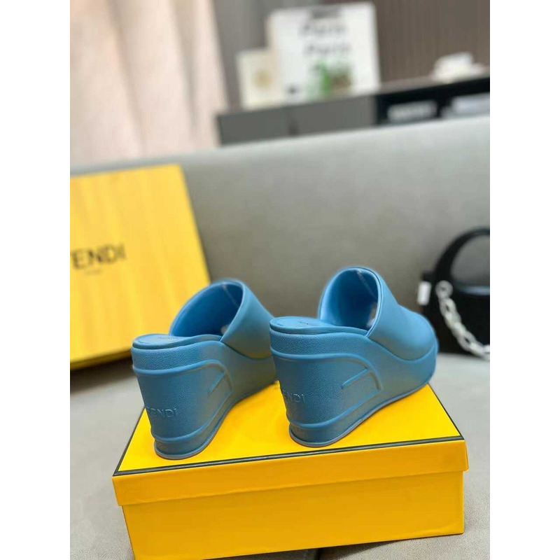 F**di fashion show nappa leather sandals blue