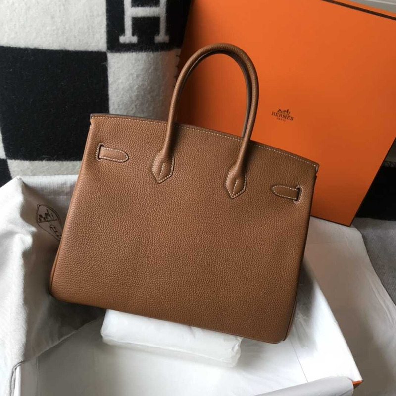 H**mes  birkin togo 35 gris tourterelle brown