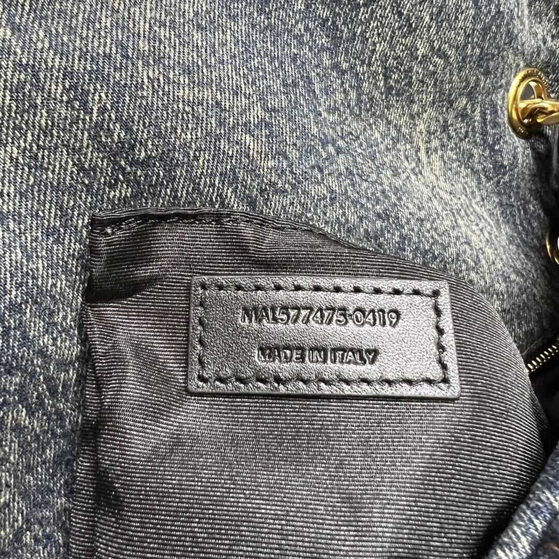 Saint Laurent Loulou Puffer Shoulder Bag Denim Large