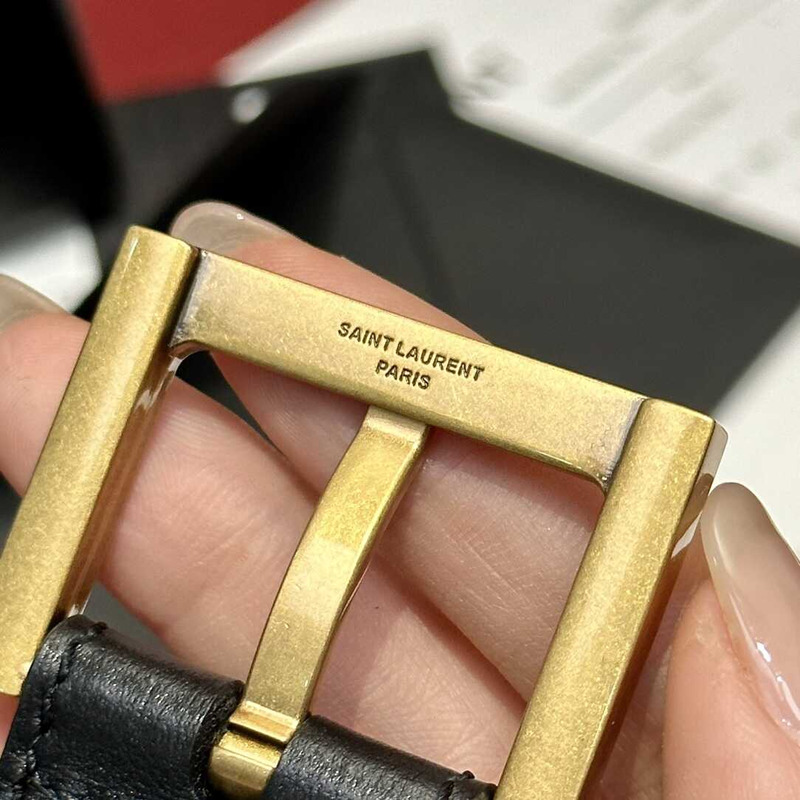 Saint Laurent YSL-monogram Leather Belt