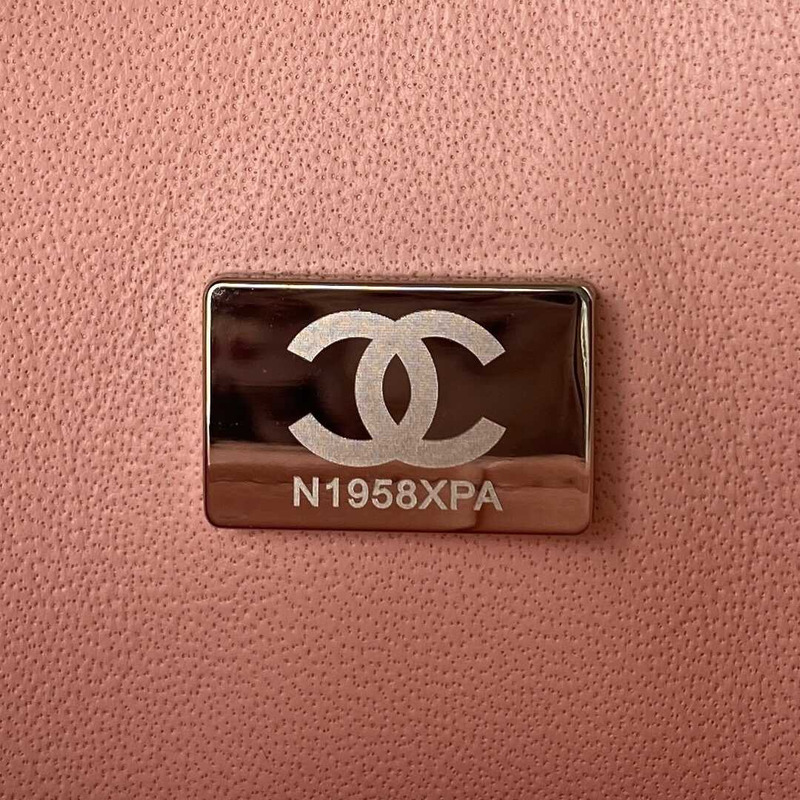 Ch*el classic flap calfskin silver hardware small pink