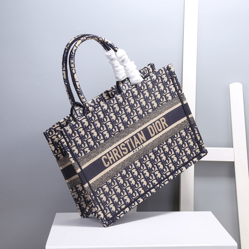 D*or medium D*or book tote blue D*or oblique embroidery