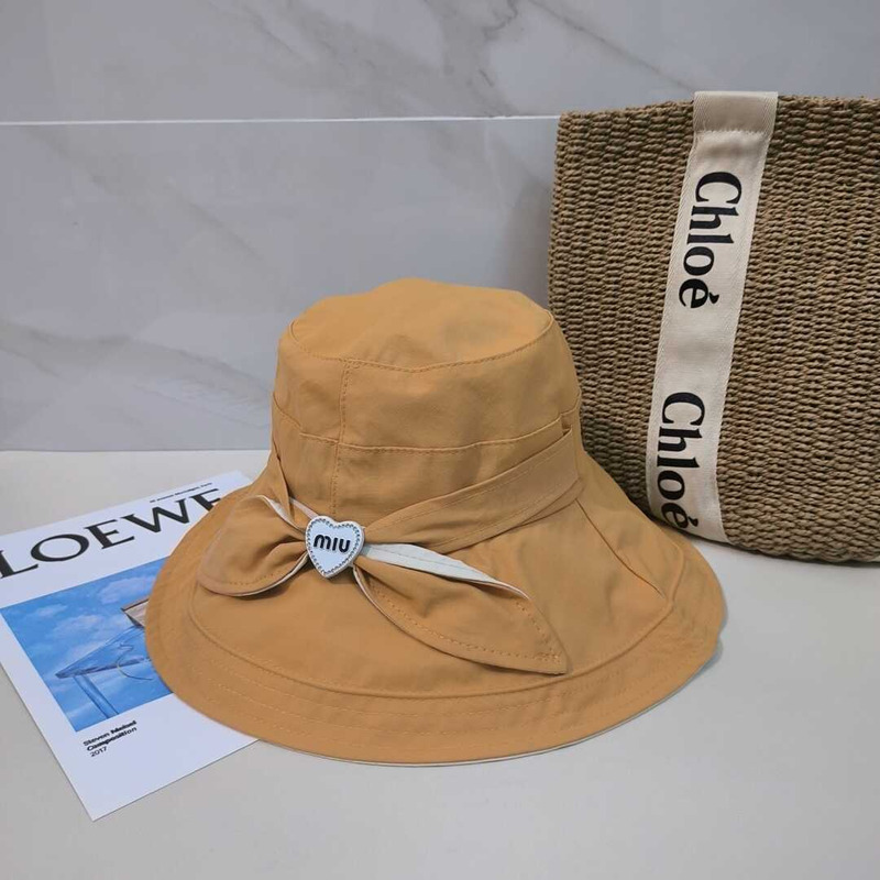 Miu Miu Bow Tie Hat Yellow