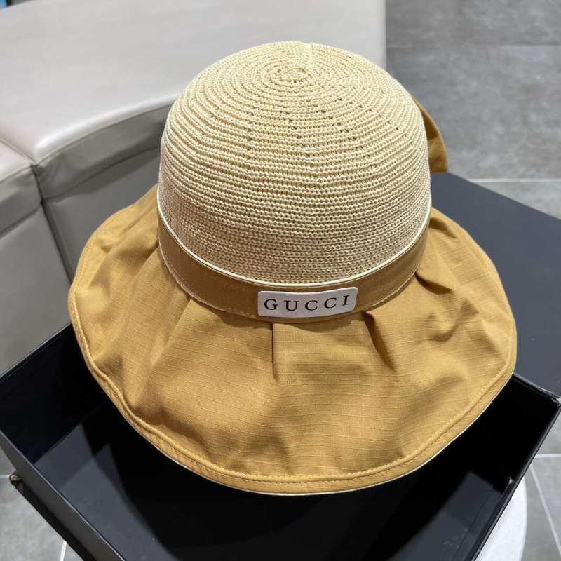 G*u*i sun hat beige and yellow