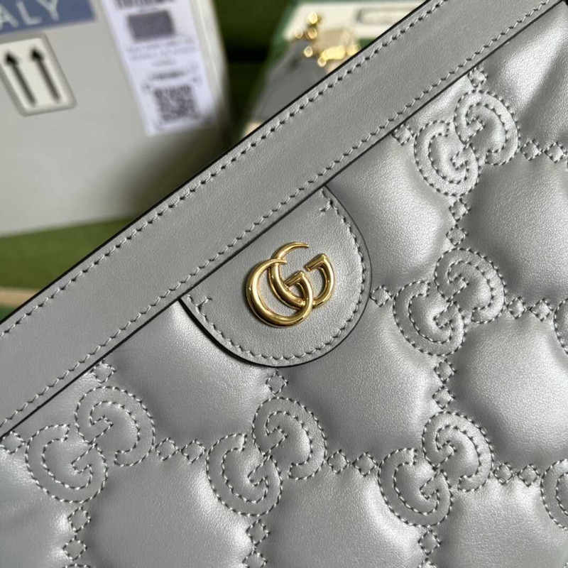 G*u*i gg matelasse small bag gray leather