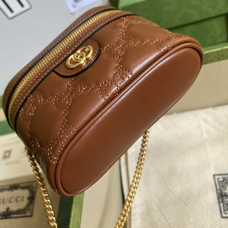 G*u*i gg matelasse mini tote brown
