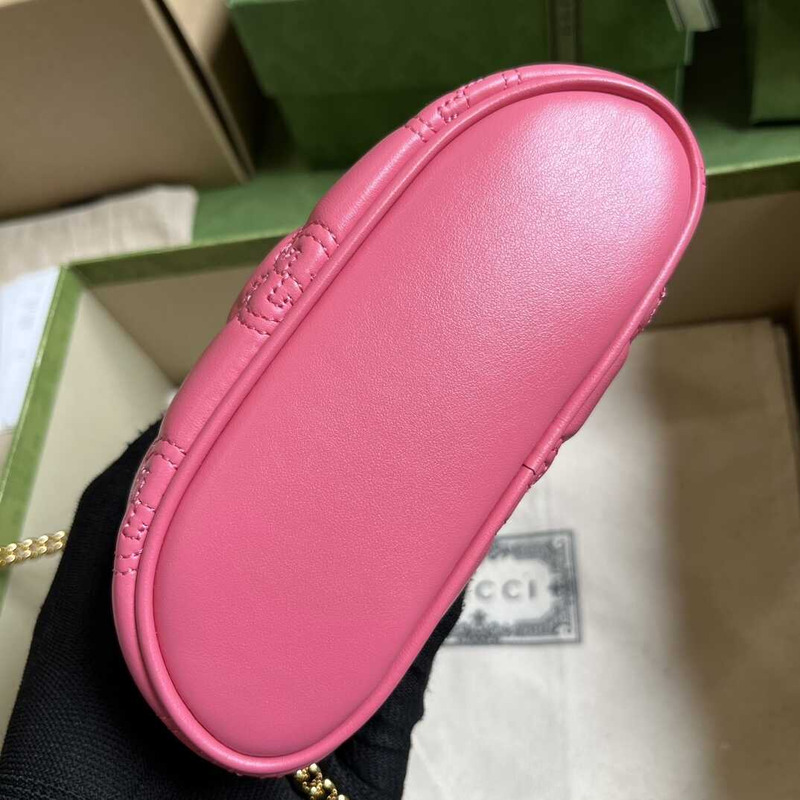 G*u*i gg matelasse mini tote pink