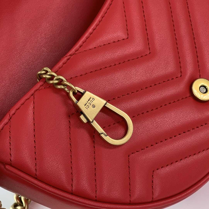G*u*i  gg marmont quilted chain mini bag red