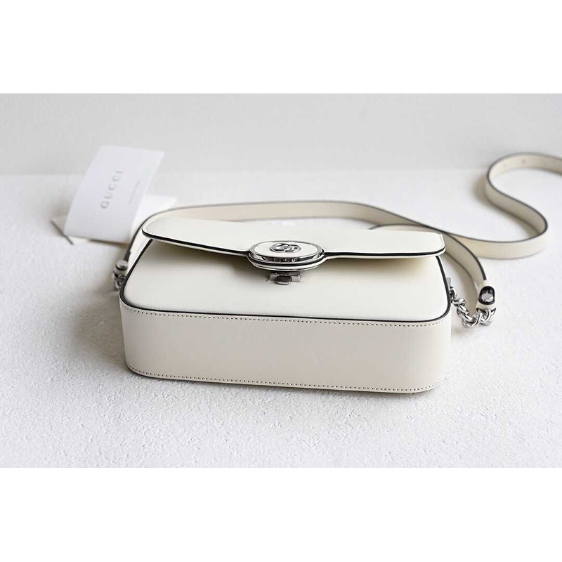 G*u*i petite gg small leather shoulder bag white
