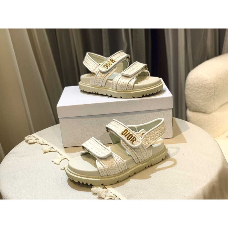 D*or straw sandals white