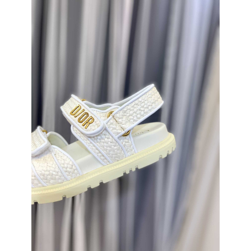 D*or straw sandals white