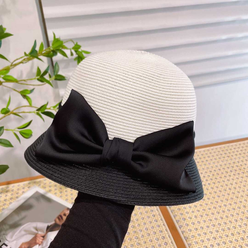 Ch*el summer straw hat white black
