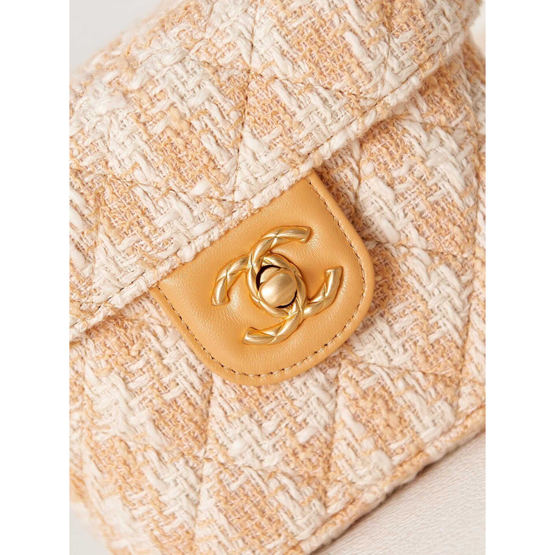 Ch*el cosmetic bag yellow oblique