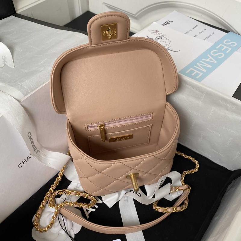 Ch*el cosmetic bag nude