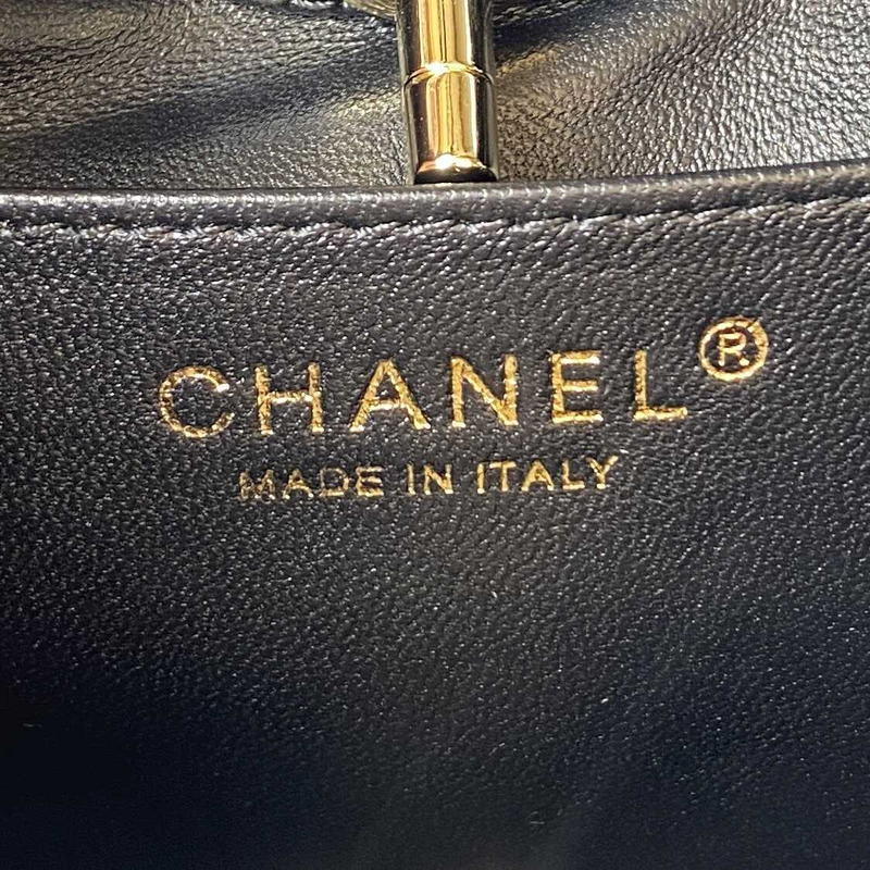 Ch*el 31 mini shopping bag patent calfskin & gold-tone metal white