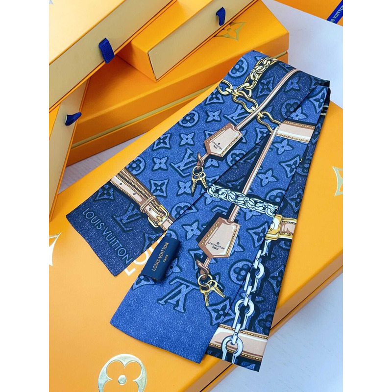 l**is V*t*n denimgram confidential long scarf blue