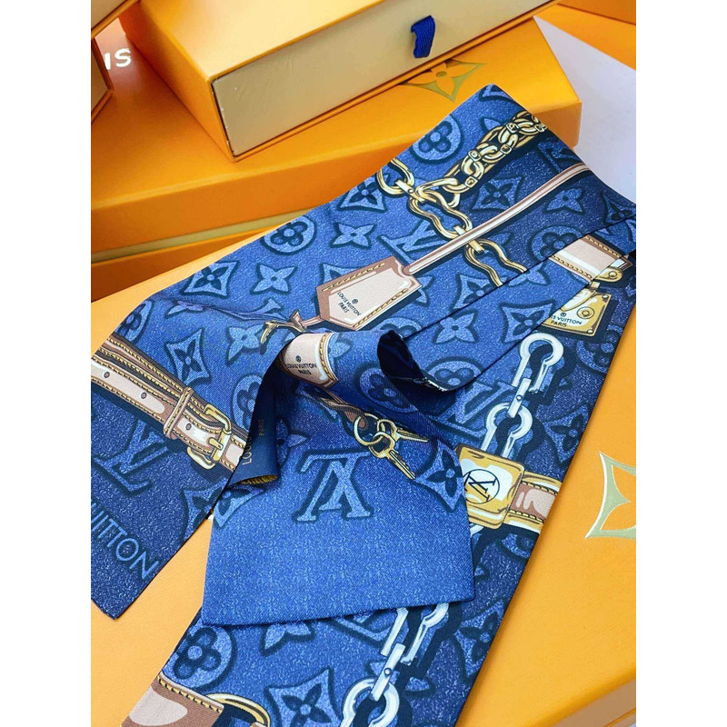 l**is V*t*n denimgram confidential long scarf blue