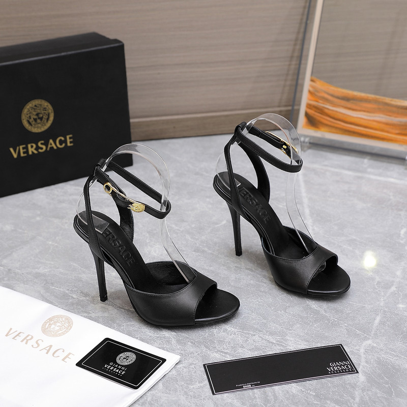 Versace Black Heeled Sandals