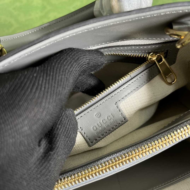 G*u*i gg quilted mini handle bag grey
