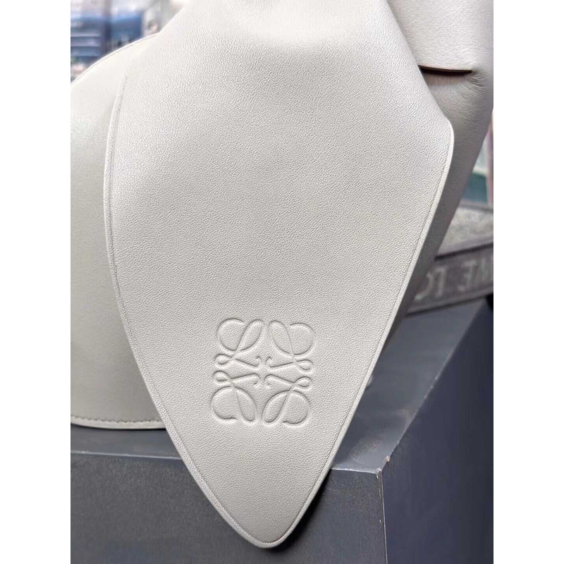 Loewe Bow Handbag White And Gray