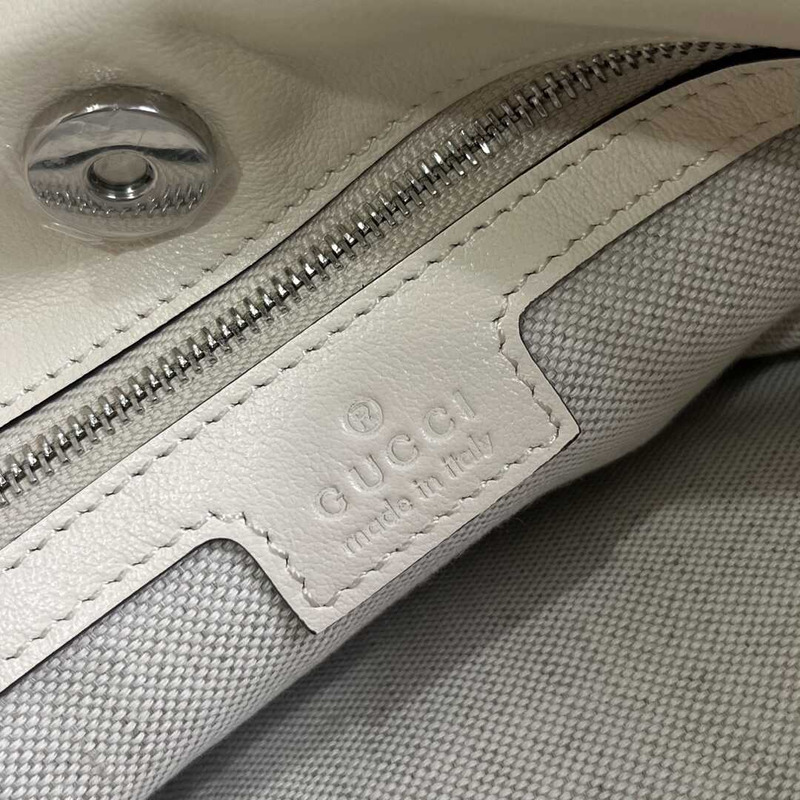 G*u*i blondie small leather tote white