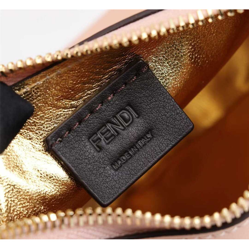 f**di S*per mini style f**digraphy leather bag pale pink