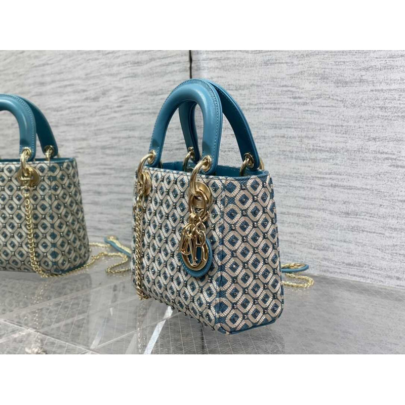 D*or lady D*or bag coral blue honeycomb