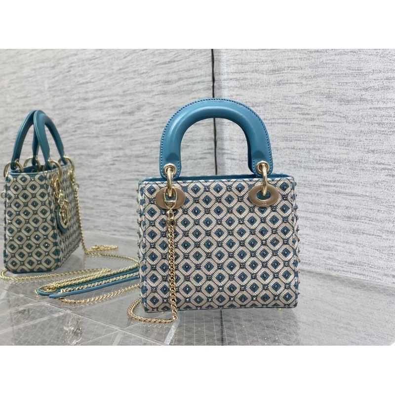 D*or lady D*or bag coral blue honeycomb