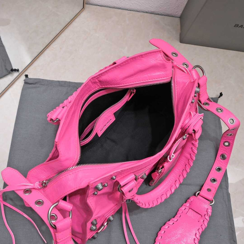 Ba*len*cia*ga neo cagole small handbag fluorescent pink