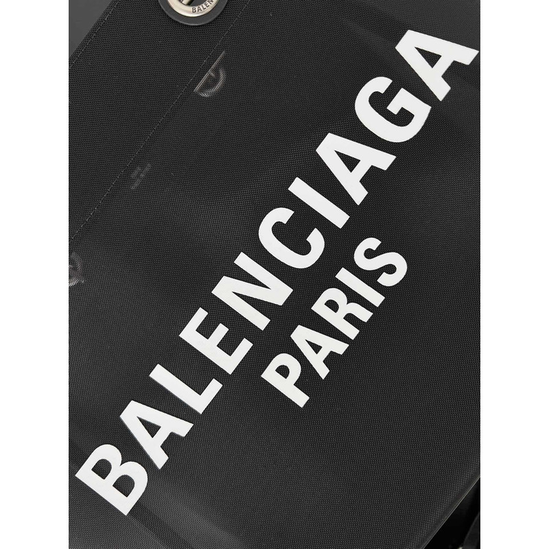 Ba*len*cia*ga duty free medium mesh tote bag in white/black