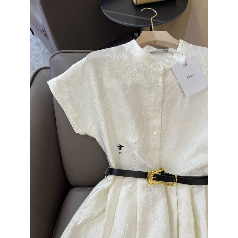 D*or printing dress white