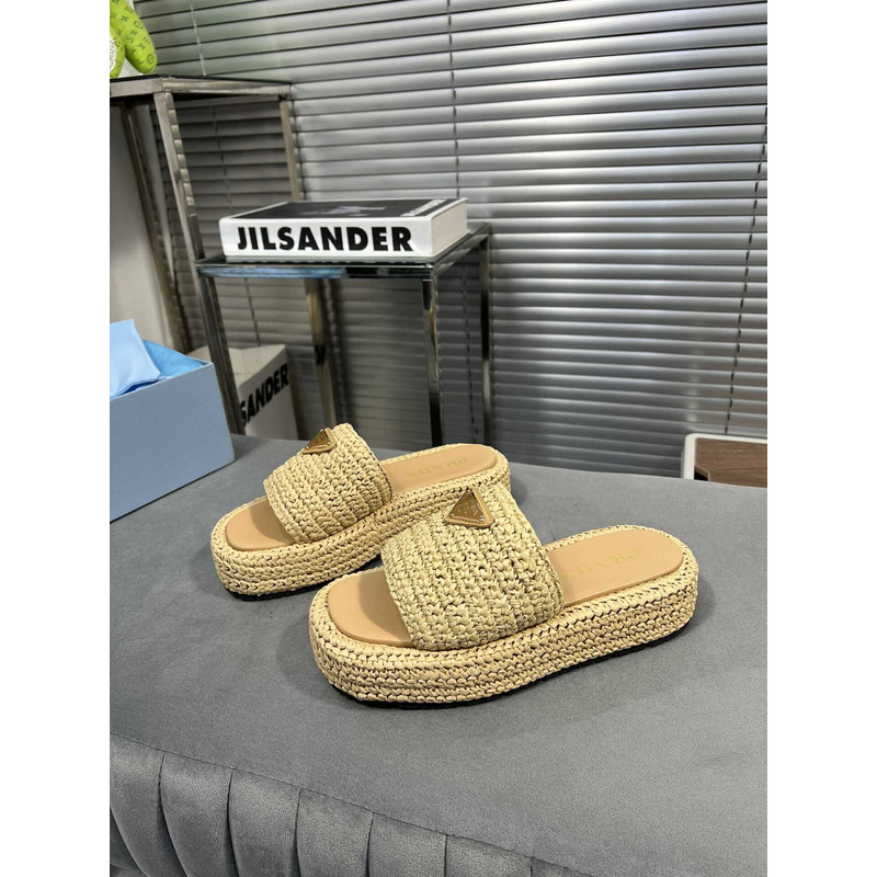 Pra*a raffia flatform sandals
