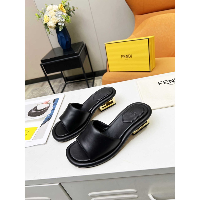 F**di high-heeled sandals for women black