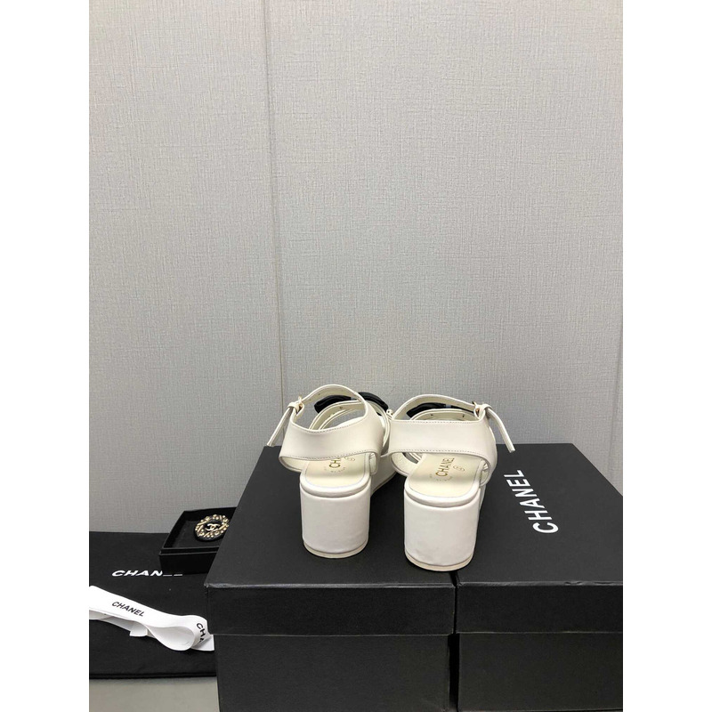 Ch*el platform sandals white