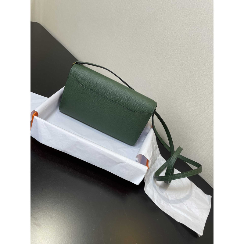H**mes constance wallet to go gold hardware green