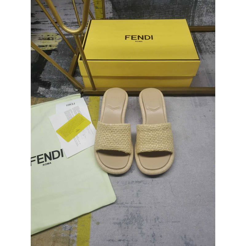 F**di baguette canary raffia sandals