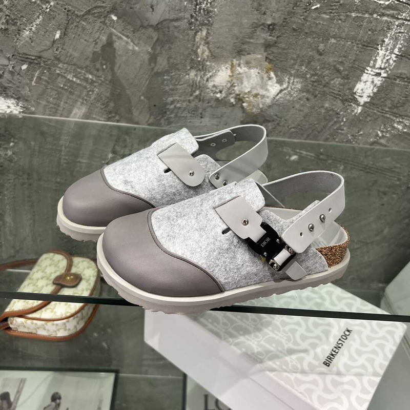 D*or x birkenstock tokio mule gray nubuck calfskin