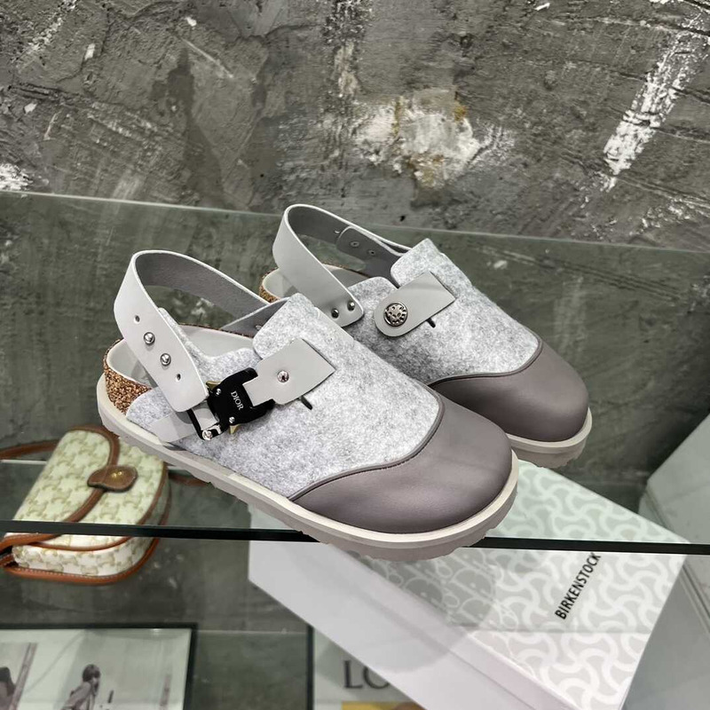 D*or x birkenstock tokio mule gray nubuck calfskin
