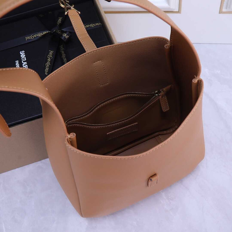 Saint Laurent Le 37 Leather Bucket Bag Caramel