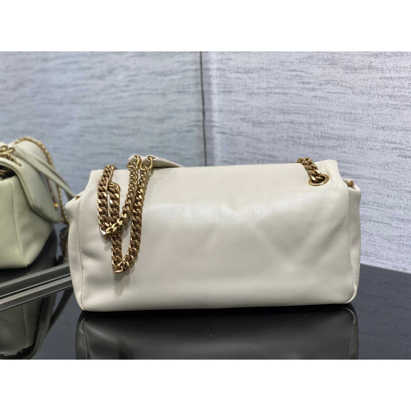Saint Laurent Calypso Bag In Lambskin White