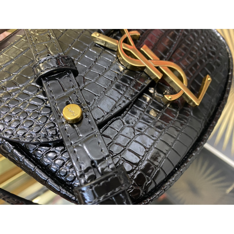 Saint Laurent Kaia Small Shoulder Bag In Patent Leather Black