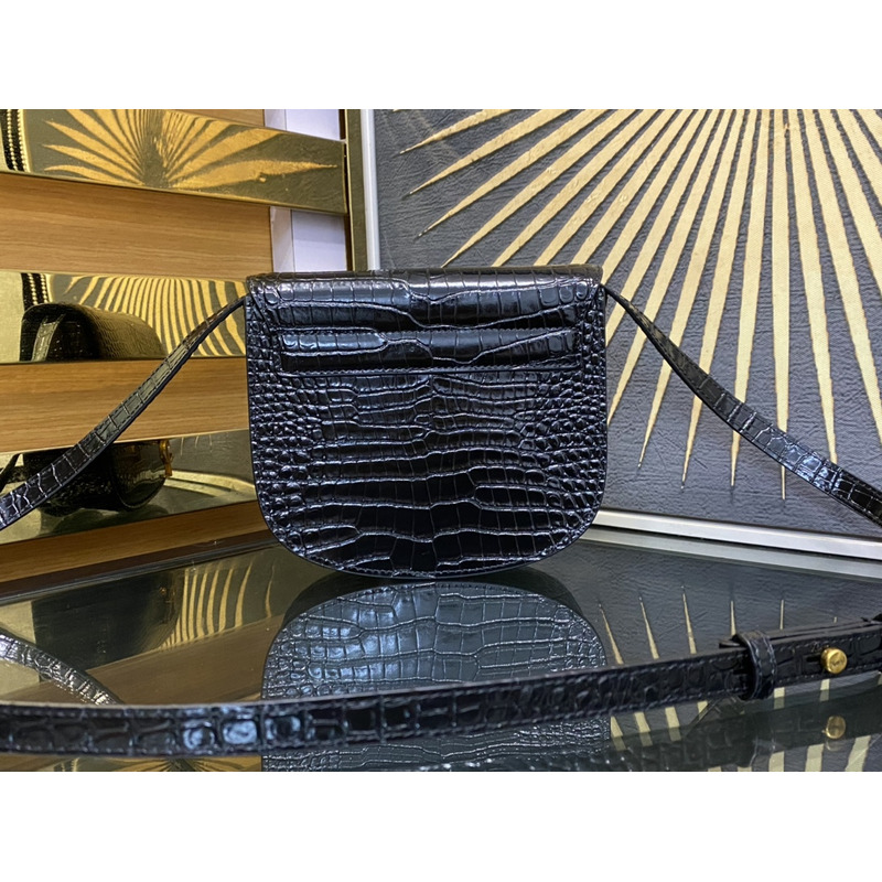 Saint Laurent Kaia Small Shoulder Bag In Patent Leather Black