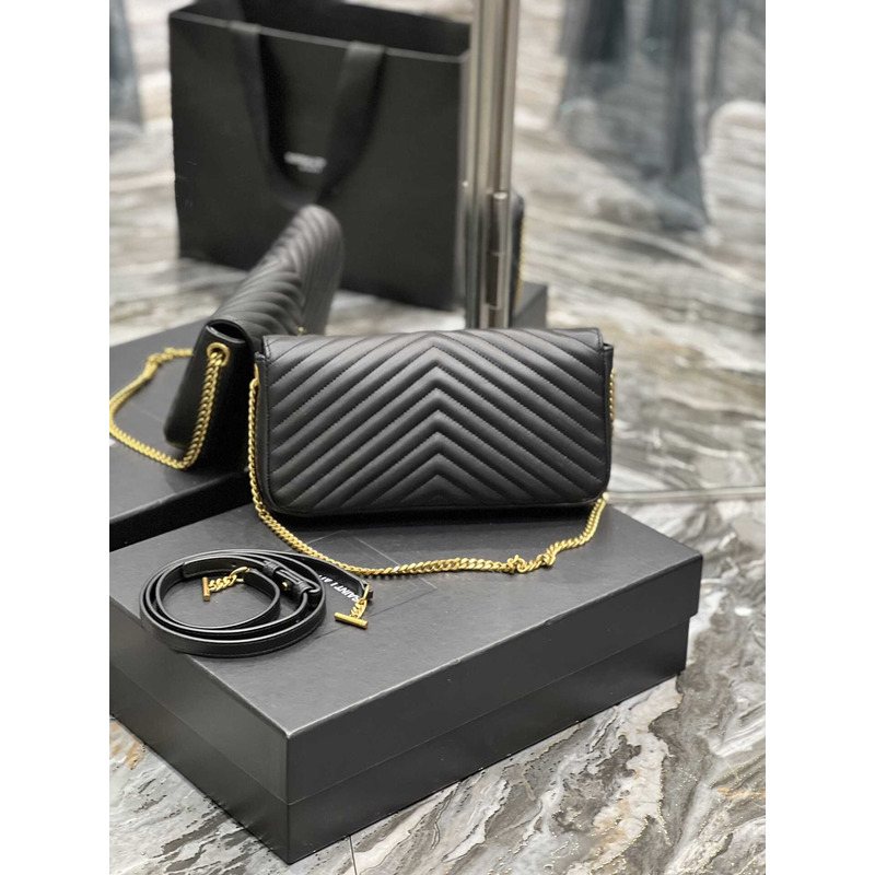 saint laurent S*pple kate 99 quilted calfskin leather shoulder bag black