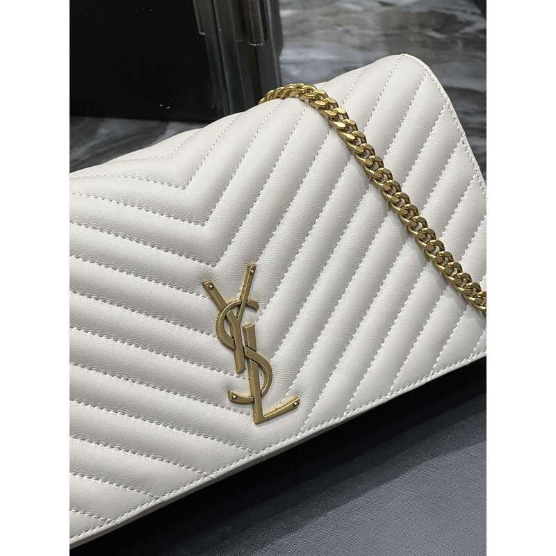 saint laurent S*pple kate 99 quilted calfskin leather shoulder bag cream